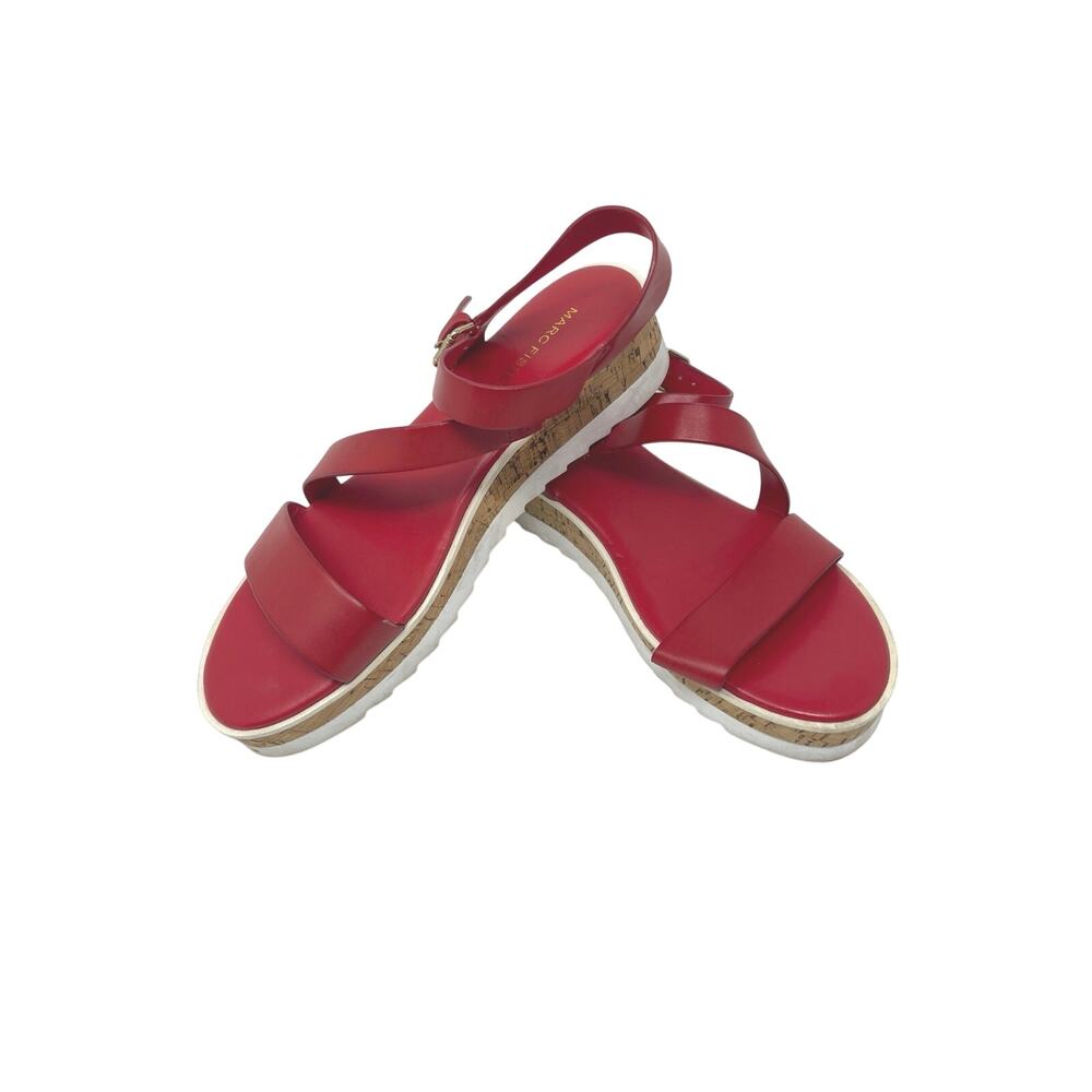 Marc Fisher Grandie Red Flatform Sandal 8.5M